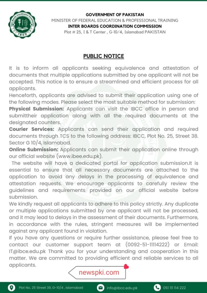Inter Boards Coordination Commission Public Notice Inter Boards Coordination Commission Public Notice