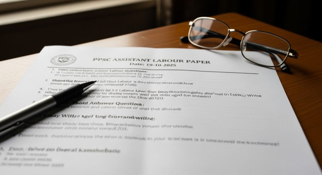 Today's PPSC Assistant Labour Paper (19-10-2025)